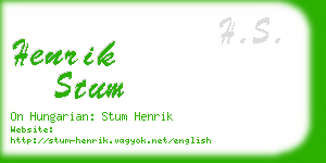 henrik stum business card